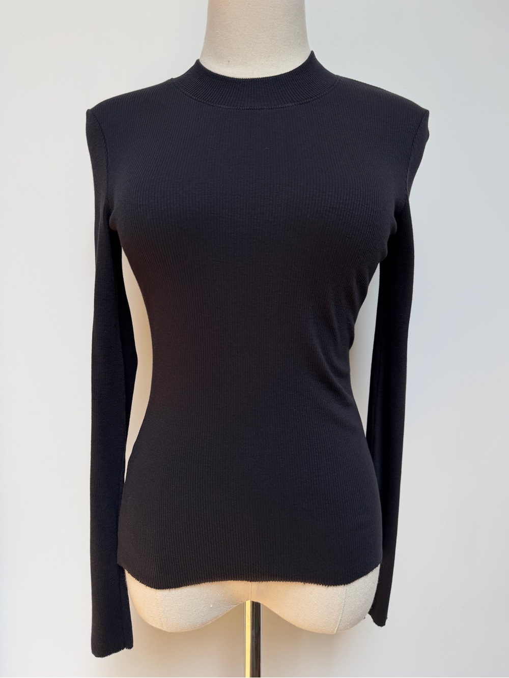 Nation LTD Black Long Sleeve Mock Neck Top Medium Like New